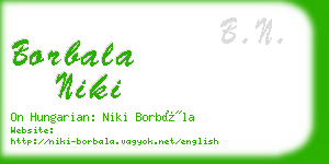 borbala niki business card